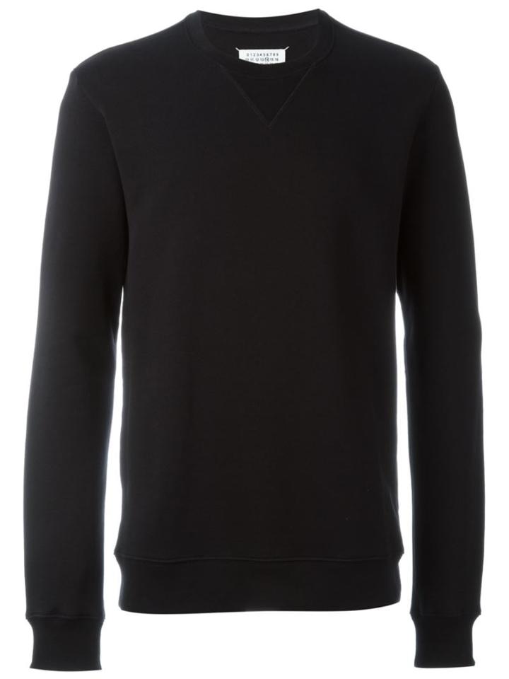 Maison Margiela Elbow Patch Sweatshirt, Men's, Size: 50, Black, Cotton/calf Leather