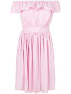 Miu Miu Strapless Design Dress - Pink & Purple