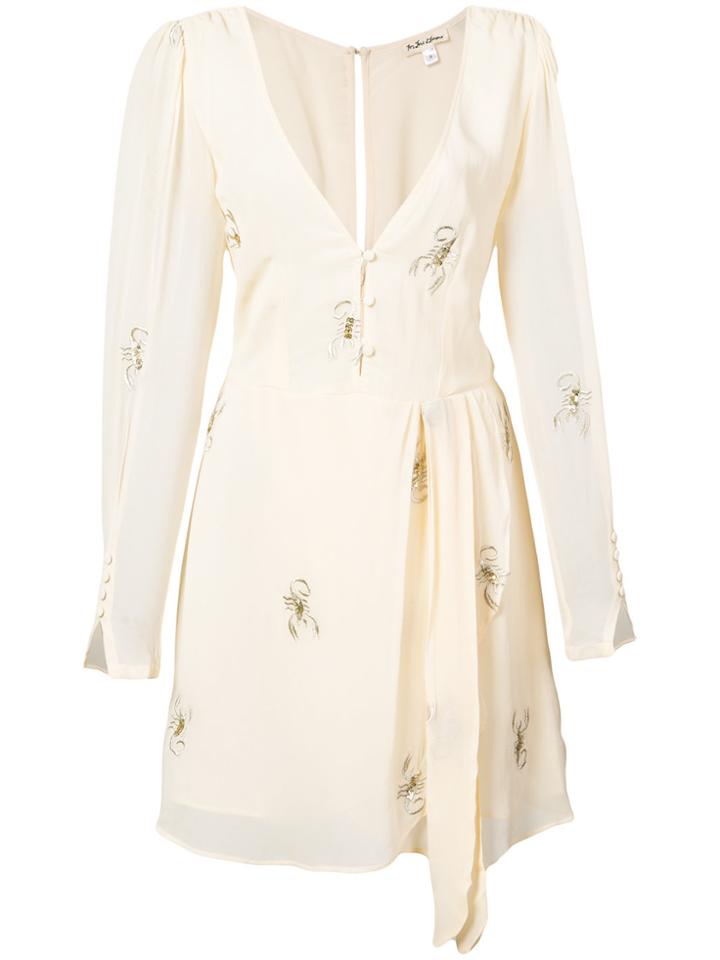For Love And Lemons Scorpion Embroidered Mini Dress - White