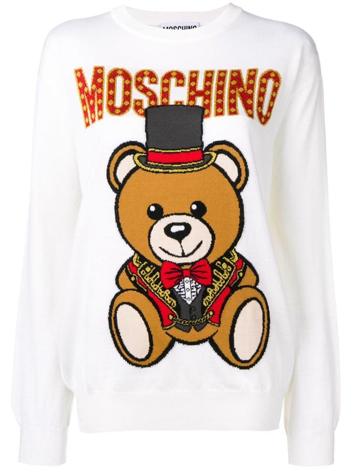 Moschino Teddy Circus Intarsia Jumper - White