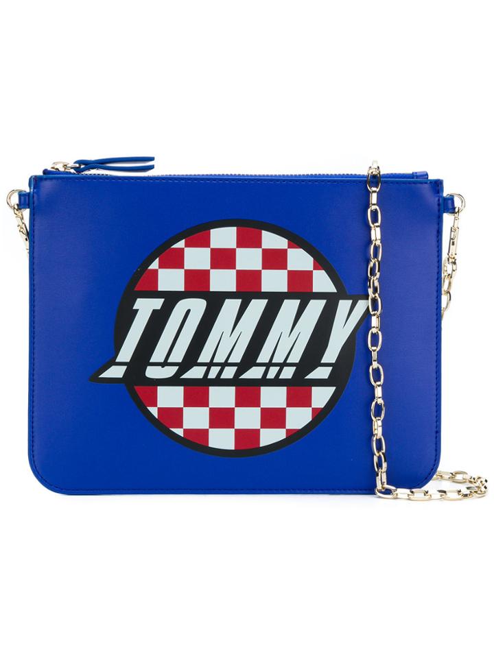 Tommy Hilfiger Printed Logo Pouch - Blue
