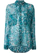 Faith Connexion Leopard Print Shirt, Women's, Size: Xs, Blue, Silk