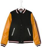 Little Marc Jacobs Contrast Sleeve Bomber Jacket - Black