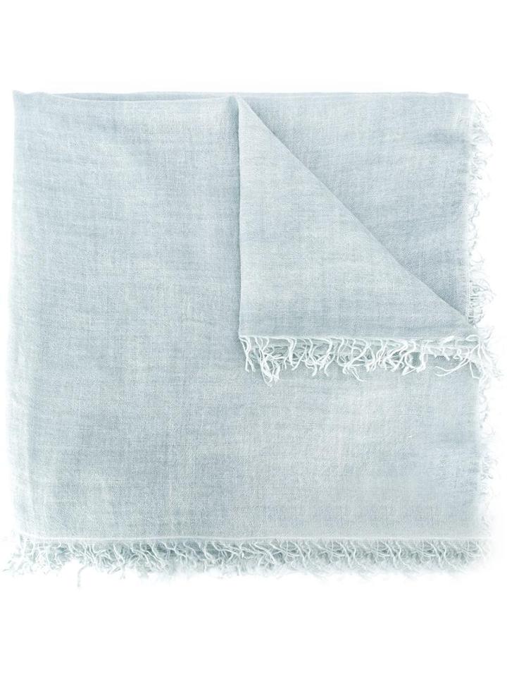 Faliero Sarti Frayed Edge Scarf, Women's, Blue, Cashmere/silk