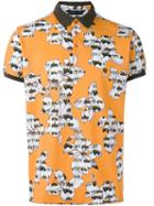 Etro Contrast Floral Print Polo Top, Men's, Size: Xxl, Yellow/orange, Cotton