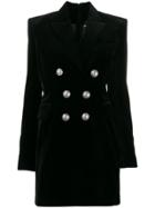 Balmain Structured Shoulders Blazer Dress - Black