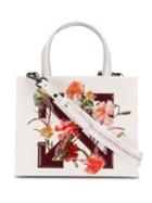 Off-white Floral-print Logo Tote Bag