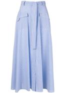 Sjyp Striped Midi Skirt - Blue