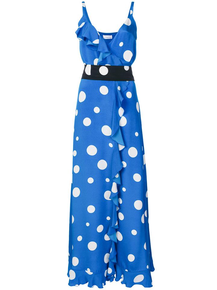 Racil Dot Print Maxi Wrap Dress - Blue