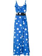 Racil Dot Print Maxi Wrap Dress - Blue