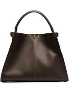 Fendi Brown Peekaboo Xlite Leather Tote Bag