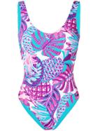 Fisico Tropical Print Swimsuit - Blue