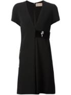 Christopher Kane Banded Shift Dress, Women's, Size: 6, Black, Viscose/acetate/silk