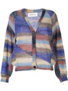 Portspure Striped Relaxed-fit Cardigan - Blue