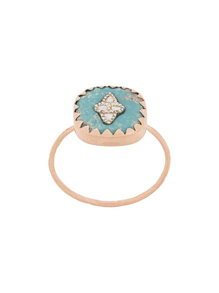 Pascale Monvoisin 9kt Rose Gold Pierrot Turquoise Ring - Blue