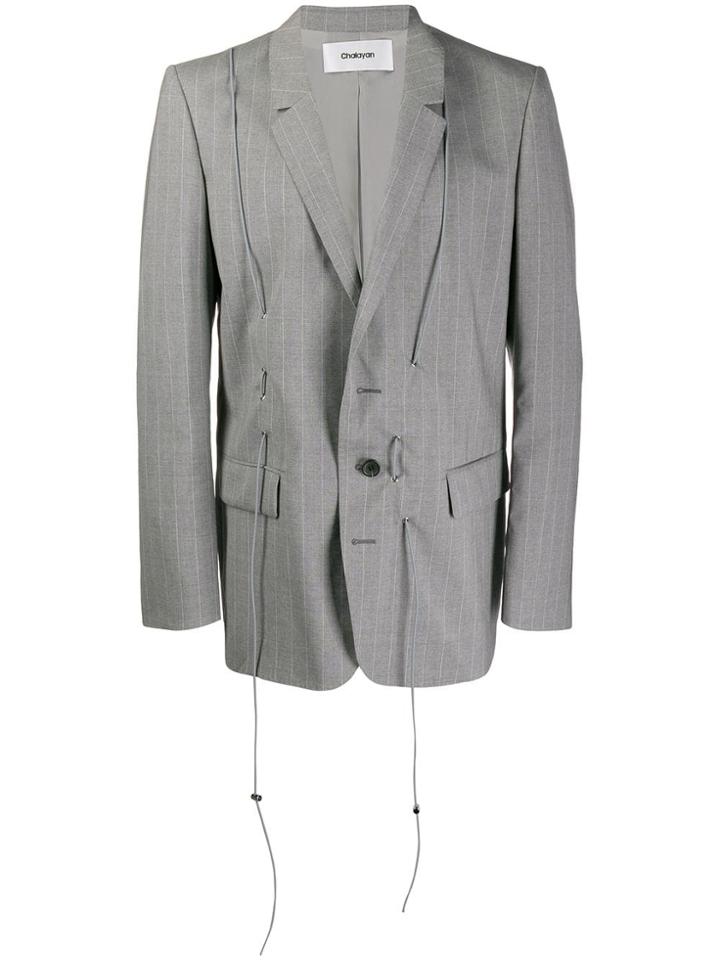 Chalayan Toggle Detailed Blazer Jacket - Grey