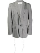 Chalayan Toggle Detailed Blazer Jacket - Grey