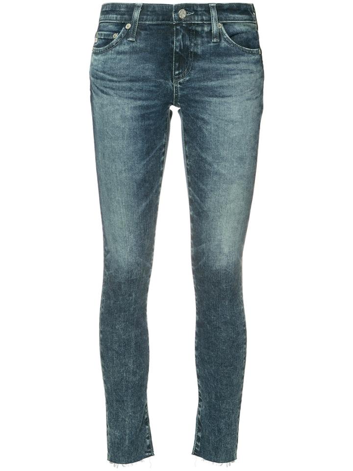 Ag Jeans Cropped Skinny Jeans, Women's, Size: 27, Blue, Cotton/polyurethane