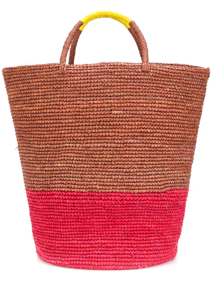 Sensi Studio Contrast Panel Bucket Bag - Brown