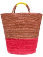 Sensi Studio Contrast Panel Bucket Bag - Brown