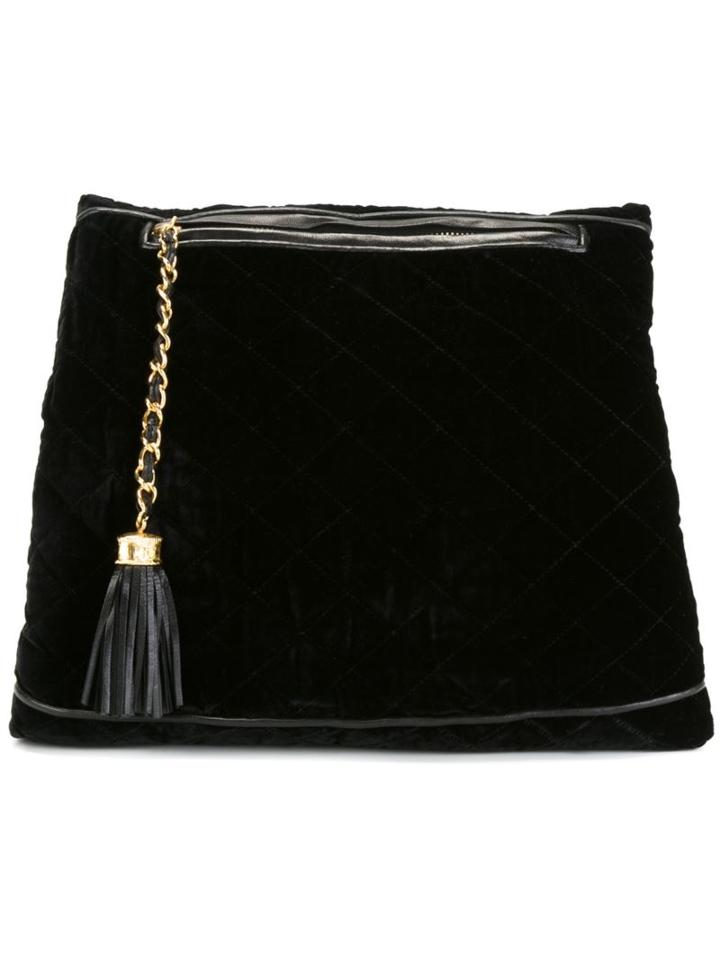 Chanel Vintage Quilted Velvet Clutch