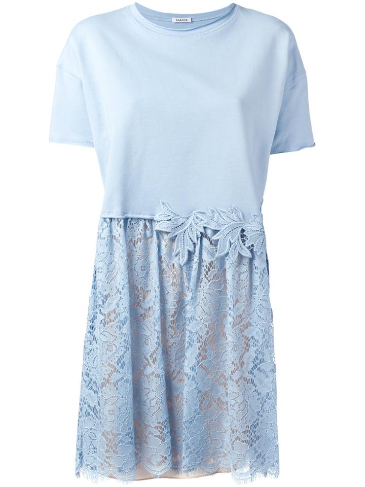 P.a.r.o.s.h. Dress With Lace Lower Portion And Embellished Detail -