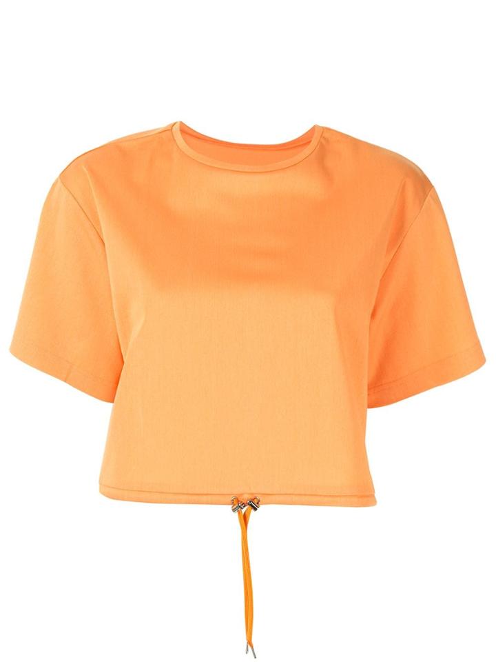 Le Ciel Bleu Ruched Hem Crop Top - Orange