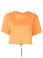 Le Ciel Bleu Ruched Hem Crop Top - Orange