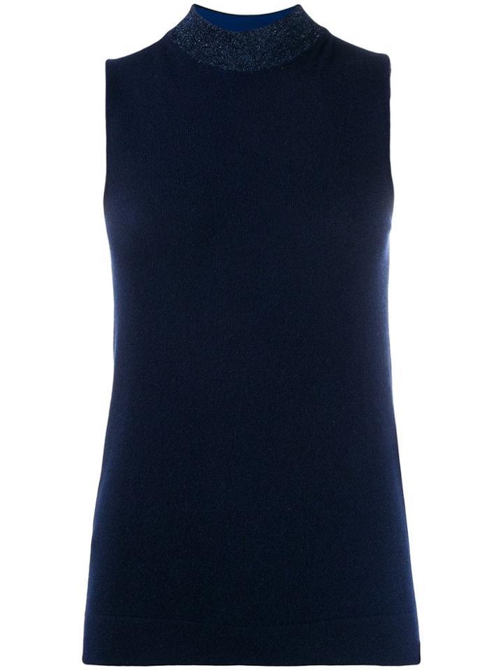 Missoni Sleeveless Sweater Top - Blue