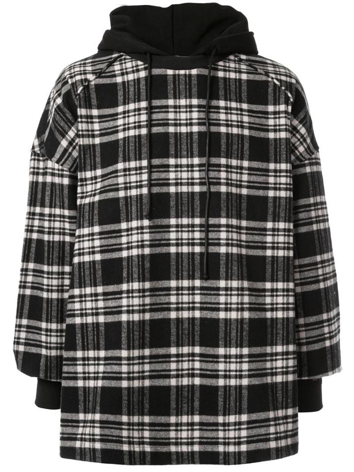Juun.j Tartan Hoodie - Black