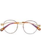 Chloé Eyewear Tortoiseshell-effect Round Glasses - Gold