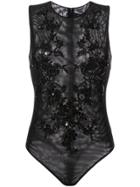 Cushnie Et Ochs Embellished Sleeveless Mesh Bodysuit - Black