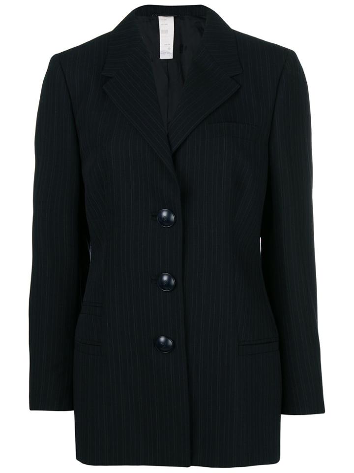 Versace Vintage Pinstriped Blazer - Black