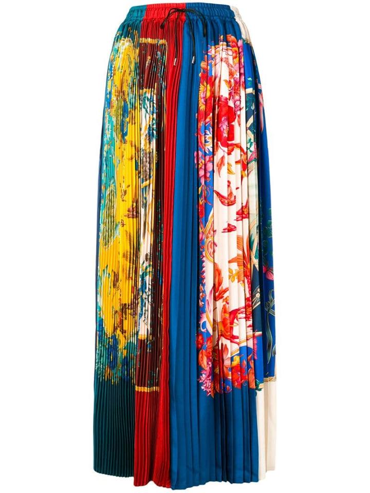 Salvatore Ferragamo Long Sumatra Skirt - Blue