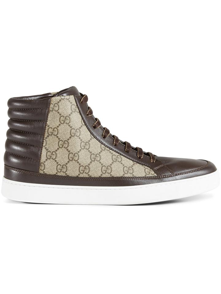 Gucci Gg Supreme High-top Sneaker - Brown