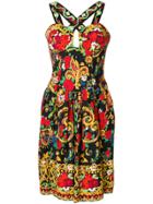 Christian Lacroix Vintage Lace-up Patterned Dress - Multicolour