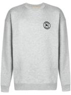 Burberry Embroidered Logo Jersey Sweatshirt - Grey