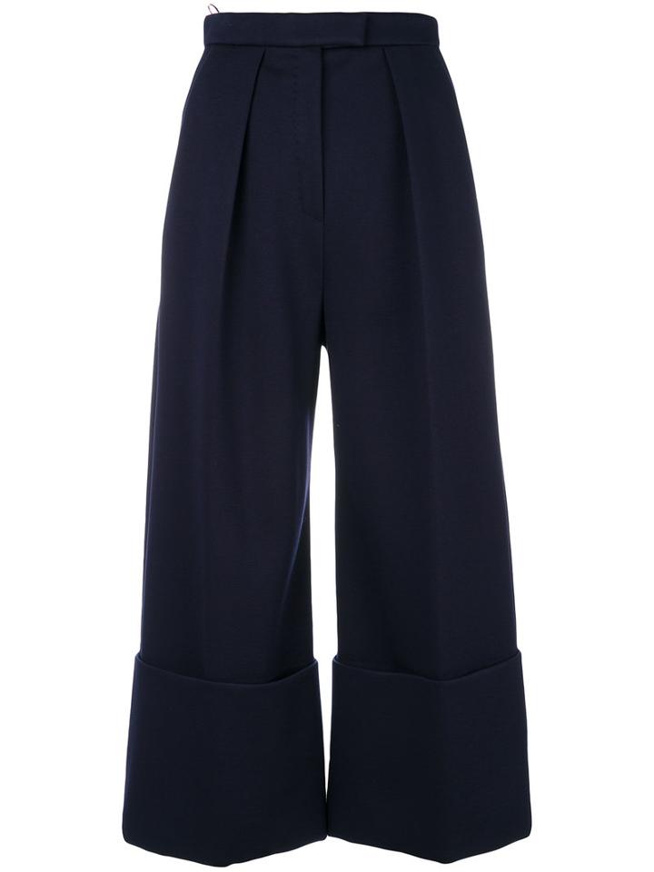 Delpozo - Cropped Flared Trousers - Women - Acetate/viscose - 34, Blue, Acetate/viscose