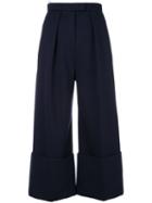 Delpozo - Cropped Flared Trousers - Women - Acetate/viscose - 34, Blue, Acetate/viscose