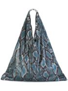 Mm6 Maison Margiela Snakeskin Print Tote Bag, Women's, Blue, Polyester