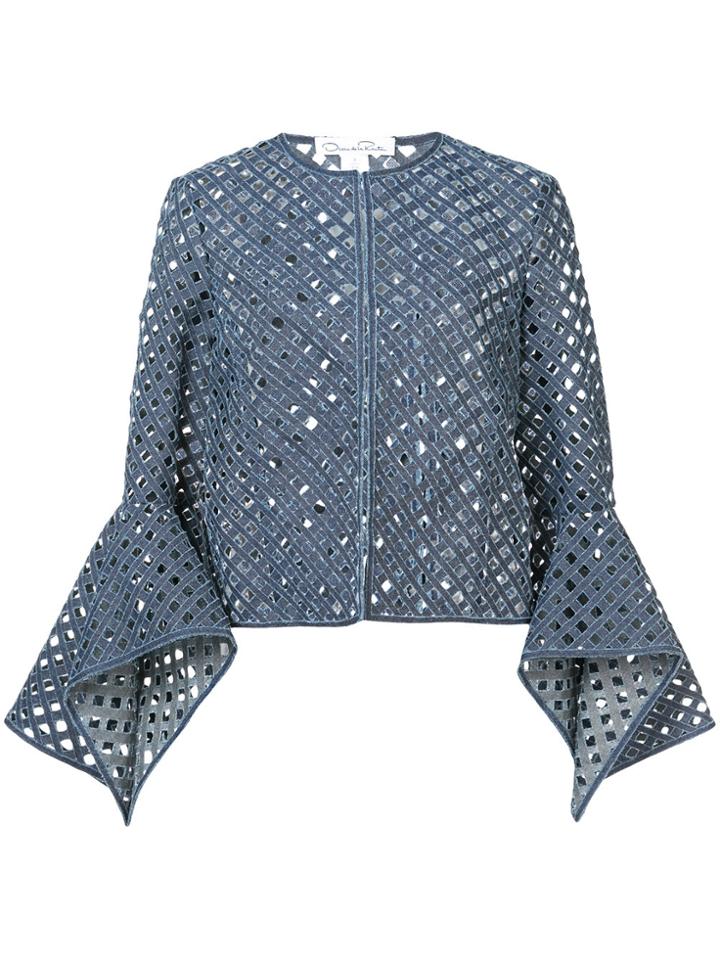 Oscar De La Renta Flared Cage Top - Blue