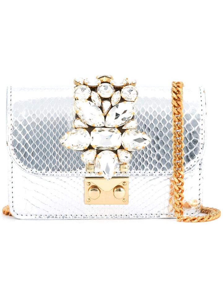 Gedebe Mini 'clik Python' Crossbody Bag - Metallic