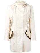 Fendi - Hooded Coat - Women - Silk/cotton/polyester/spandex/elastane - 40, Women's, Nude/neutrals, Silk/cotton/polyester/spandex/elastane