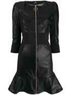 Elisabetta Franchi Faux-leather Zip-up Dress - Black