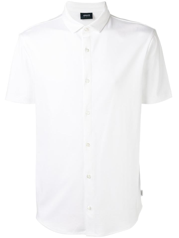 Armani Jeans Short-sleeve Shirt, Men's, Size: Medium, White, Cotton