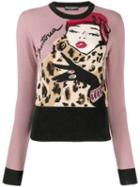 Dolce & Gabbana Print Crew Neck Knitted Top - Pink