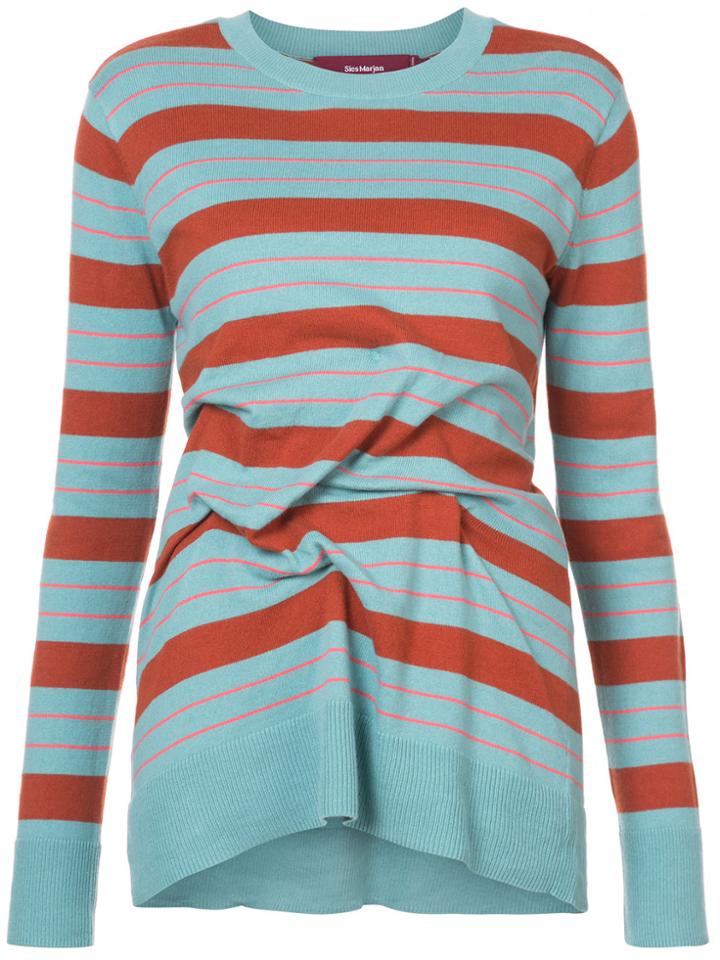 Sies Marjan Striped Pintuck Sweater - Yellow & Orange