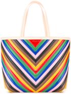Sara Battaglia - Striped Rainbow Tote Bag - Women - Silk/bos Taurus - One Size, Silk/bos Taurus
