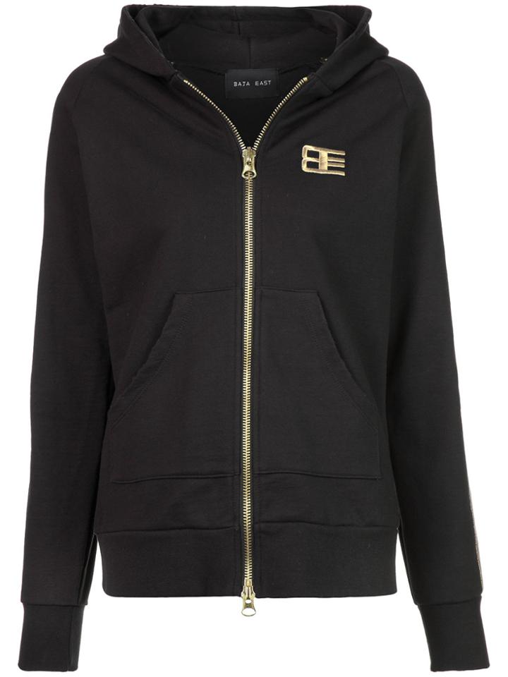 Baja East Embroidered Zip Hoodie - Black