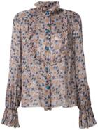 Anna Sui Floral Chiffon Top - Nude & Neutrals